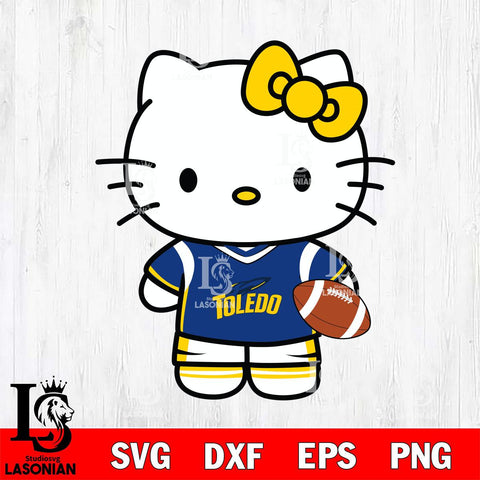 Toledo Rockets Cute Hello Kitty Football 8 Svg Eps Dxf Png File, NCAA svg, Digital Download, Instant Download
