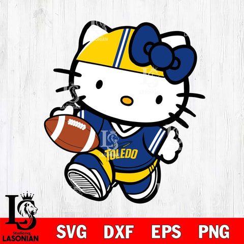 Toledo Rockets Cute Hello Kitty Football 9 Svg Eps Dxf Png File, NCAA svg, Digital Download, Instant Download