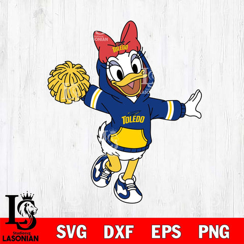 Toledo Rockets Daisy Duck Cheerleader Christmas File Cut, NCAA SVG DXF EPS PNG FILE, Digital Download , Criucut , Silhouette
