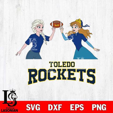 Toledo Rockets Elsa & Anna Football Cricut,Christmas SVG DXF EPS PNG FILE, NCAA Digital Download,Instant Download, Silhouette