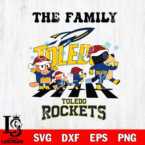 Toledo Rockets Family Bluey Christmas Svg Eps Dxf Png File, Digital Download