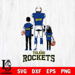 Toledo Rockets Father And Child Football SVG DXF EPS PNG FILE,NCAA SVG, Father day Digital Download,Instant Download, Silhouette