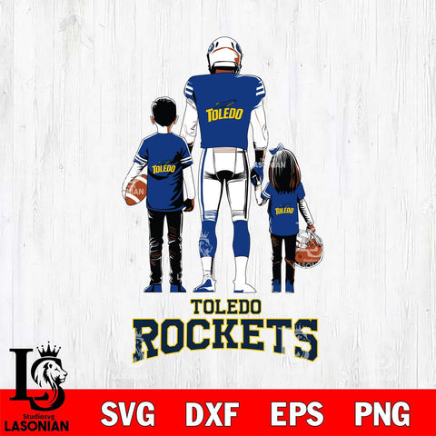 Toledo Rockets Father And Child Football SVG DXF EPS PNG FILE,NCAA SVG, Father day Digital Download,Instant Download, Silhouette