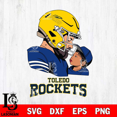 Toledo Rockets Father And Child Rugby SVG DXF EPS PNG FILE,NCAA SVG, Father day Digital Download,Instant Download, Silhouette