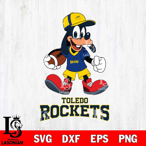Toledo Rockets Goofy Football Player SVG DXF EPS PNG FILE,NCAA svg ,Football Digital Download,Instant Download, Silhouette