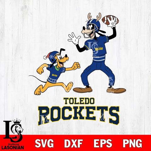 Toledo Rockets Goofy & Pluto Football Cricut,Christmas SVG DXF EPS PNG FILE, NCAA Digital Download,Instant Download, Silhouette