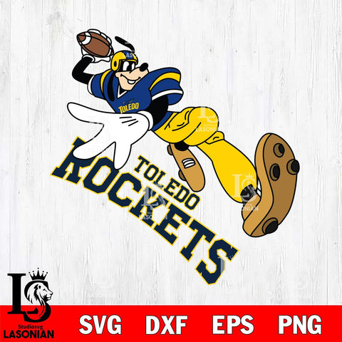Toledo Rockets Goofy rugby player SVG DXF EPS PNG FILE,NCAA svg ,Football Digital Download,Instant Download, Silhouette