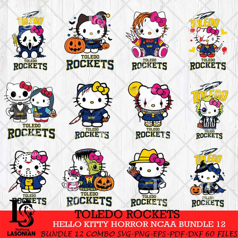 Toledo Rockets Hello Kitty Horror NCAA Bundle 12 SVG Svg Eps Dxf Png File, Digital Download