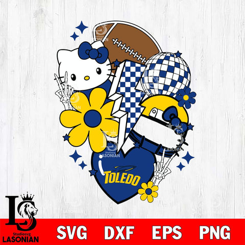 Toledo Rockets Hello Kitty NCAA 2 Svg Eps Dxf Png File, Digital Download, Instant Download