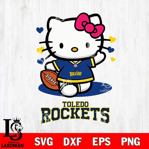 Toledo Rockets Hello Kitty NCAA 3 Svg Eps Dxf Png File, Digital Download, Instant Download