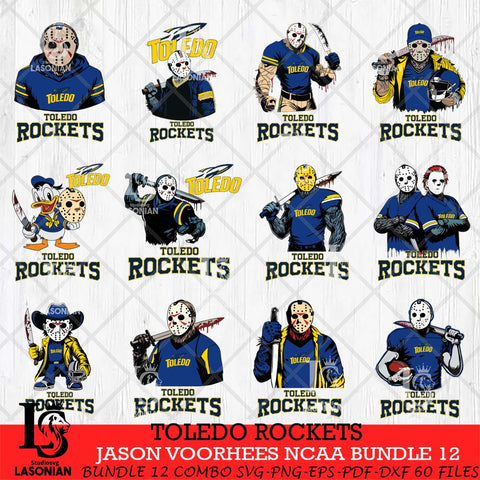 Toledo Rockets Jason Voorhees NCAA Bundle 12 SVG Svg Eps Dxf Png File, Digital Download