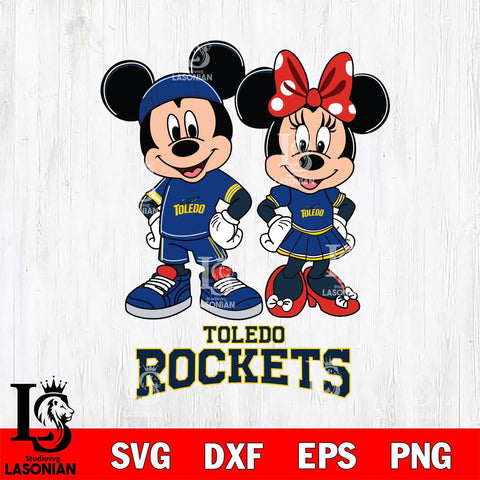Toledo Rockets Mickey And Minnie Rugby Svg Eps Dxf Png File, NCAA svg , Digital Download , Instant Download, Cricut File