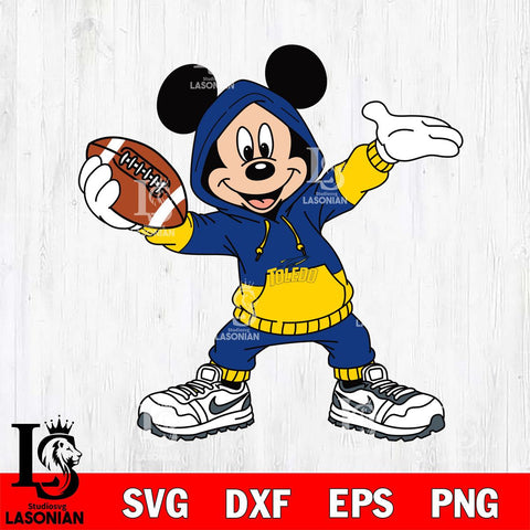 Toledo Rockets Mickey Disney Football Christmas File Cut, NCAA SVG DXF EPS PNG FILE, Digital Download , Criucut , Silhouette