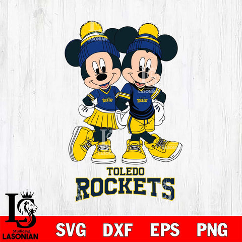 Toledo Rockets Mickey Minnie Valentine Football Svg Eps Dxf Png File, NCAA svg , Digital Download , Instant Download, Cricut File