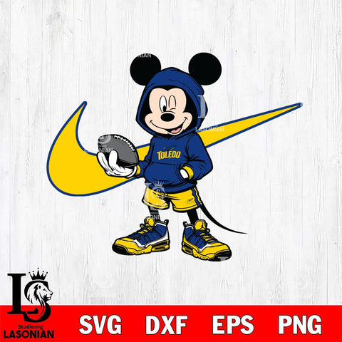 Toledo Rockets Mickey Wearing Hoodie Sport Svg Eps Dxf Png File, NCAA svg, Digital Download, Instant Download