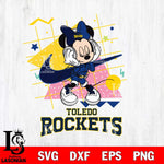 Toledo Rockets Minnie Mouse Dancing SVG DXF EPS PNG FILE, NCAA File Cut,Digital Download,Instant Download