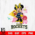 Toledo Rockets Minnie Mouse Sport SVG DXF EPS PNG FILE, NCAA File Cut,Digital Download,Instant Download