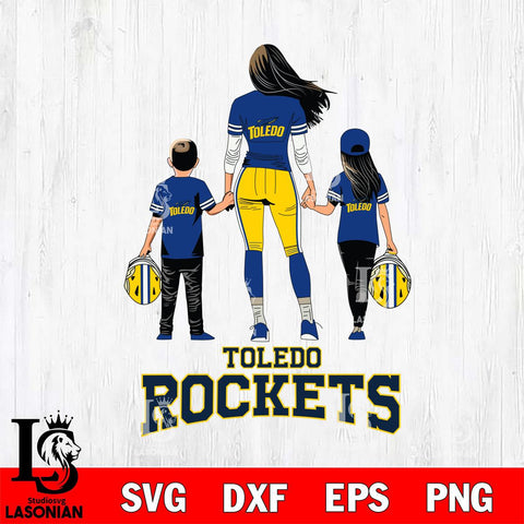 Toledo Rockets Mother and son Rugby SVG DXF EPS PNG FILE,NCAA SVG, Father day Digital Download,Instant Download, Silhouette
