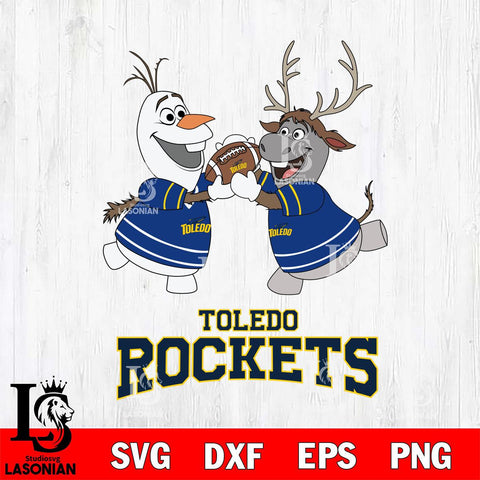 Toledo Rockets Olaf & Sven Football Cricut,Christmas SVG DXF EPS PNG FILE, NCAA Digital Download,Instant Download, Silhouette