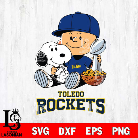 Toledo Rockets Peanuts Snoopy Champion football SVG DXF EPS PNG FILE,Snoopy File Cut, NCAA Digital Download,Instant Download,Christmas Silhouette