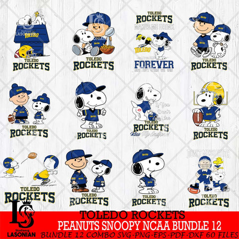 Toledo Rockets Peanuts Snoopy Player NCAA Bundle 12 SVG DXF EPS PNG FILE,Snoopy File Cut, bundle NCAA Digital Download,Instant Download, Silhouette