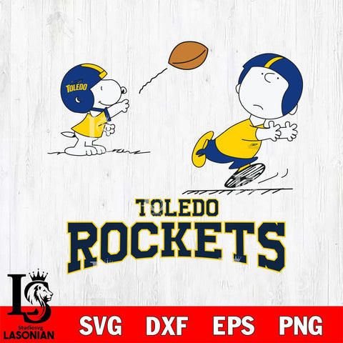 Toledo Rockets Peanuts play football SVG DXF EPS PNG FILE,Snoopy File Cut, NCAA Digital Download,Instant Download,Christmas Silhouette