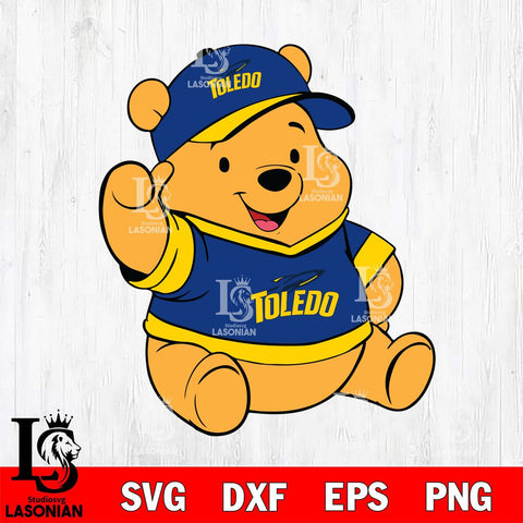 Toledo Rockets Pooh Bear Svg Eps Dxf Png File, NCAA svg, Digital Download, Instant Download