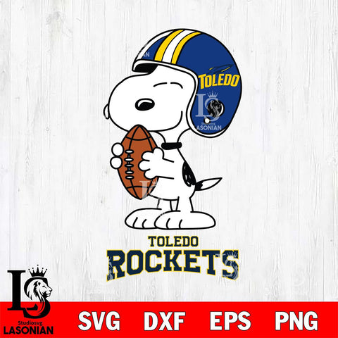 Toledo Rockets Snoopy Rugby Svg Eps Dxf Png File, NCAA svg , Digital Download , Instant Download, Cricut File