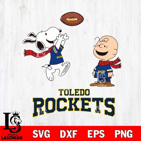 Toledo Rockets Snoopy & Charlie Brown Football Cricut,Christmas SVG DXF EPS PNG FILE, NCAA Digital Download,Instant Download, Silhouette