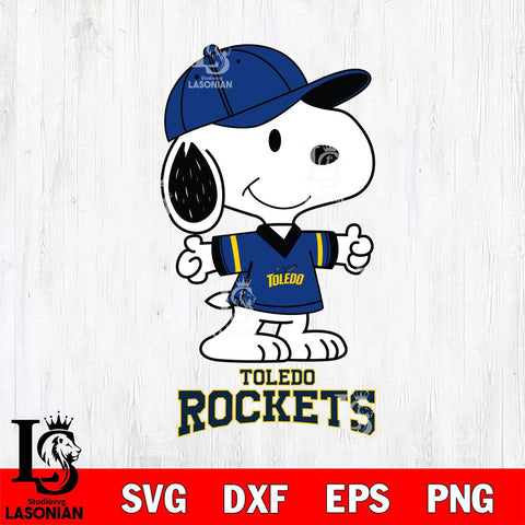 Toledo Rockets Snoopy football SVG DXF EPS PNG FILE,Snoopy File Cut, NCAA Digital Download,Instant Download,Christmas Silhouette