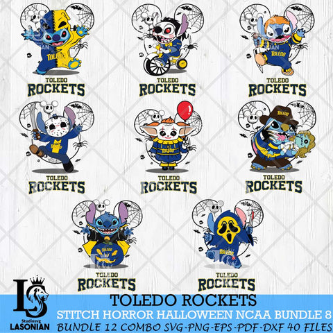 Toledo Rockets Stitch Horror Halloween Bundle NCAA Svg Eps Dxf Png File, Digital Download, Instant Download