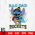 Toledo Rockets Stitch Rad Dad SVG DXF EPS PNG FILE, NCAA File Cut,Digital Download,Instant Download