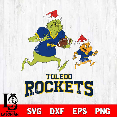 Toledo Rockets The Grinch & Max Football Cricut,Christmas SVG DXF EPS PNG FILE, NCAA Digital Download,Instant Download, Silhouette