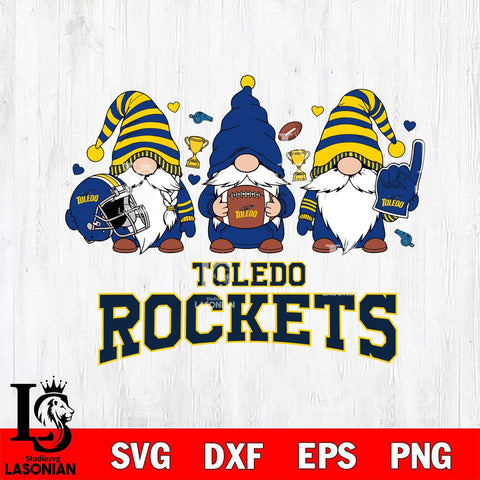 Toledo Rockets Three Gnome File Cut, NCAA SVG, Digital Download , Criucut , Silhouette