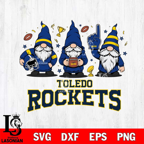 Toledo Rockets Three Gnome FAN File Cut, NCAA SVG, Digital Download , Criucut , Silhouette