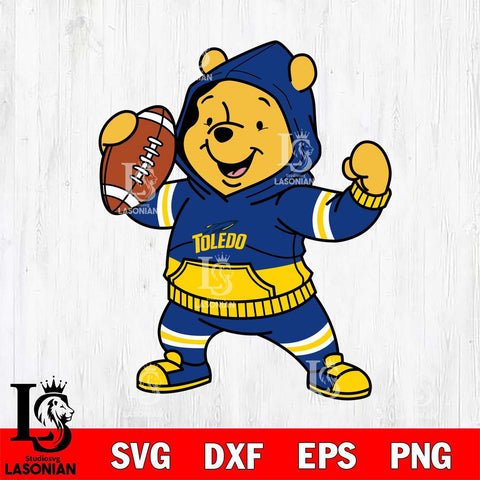 Toledo Rockets Winnie The Pooh Disney Football Christmas File Cut, NCAA SVG DXF EPS PNG FILE, Digital Download , Criucut , Silhouette