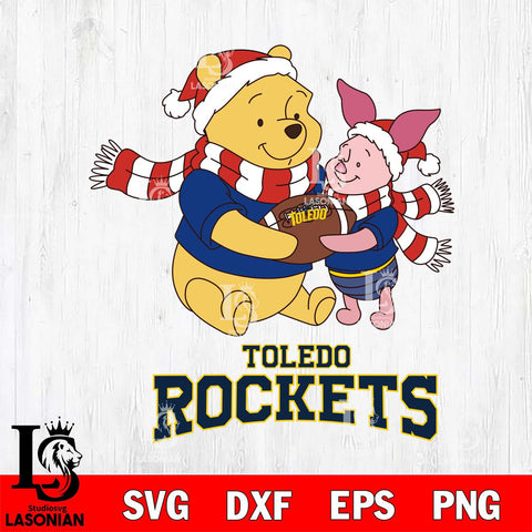 Toledo Rockets Winnie the Pooh & Piglet Football Cricut,Christmas SVG DXF EPS PNG FILE, NCAA Digital Download,Instant Download, Silhouette