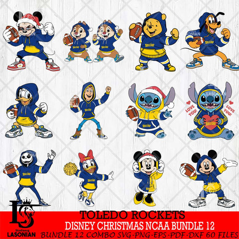 Toledo Rockets  Disney christmas NCAA Bundle File Cut, Bundle NCAA SVG DXF EPS PNG FILE, Digital Download , Criucut , Silhouette