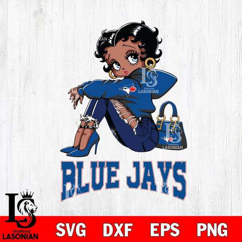 Toronto Blue Jays Betty Boop Black Fan Girl Svg Eps Dxf Png File, Digital Download, Instant Download