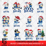 Toronto Blue Jays Bluey Christmas MLB Bundle 12 file Cricut , Bluey Cricut , Christmas Svg , Bluey svg , Digital Download, dxf eps png pdf file