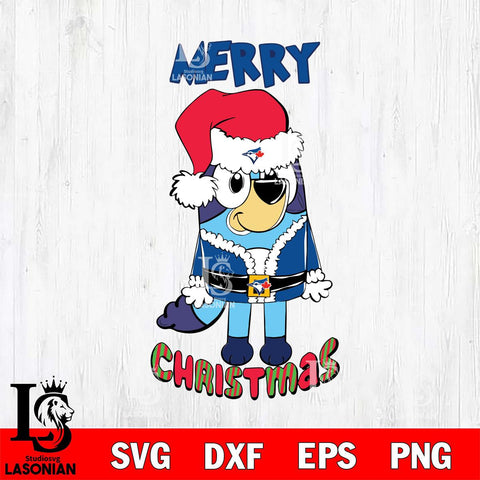 Toronto Blue Jays Bluey Merry Christmas Bluey Santa Claus Svg Eps Dxf Png File, Digital Download