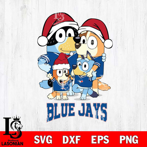 Toronto Blue Jays Christmas Bluey Family Sport Cricut , Christmas Svg , Bluey svg , Digital Download, dxf eps png pdf file