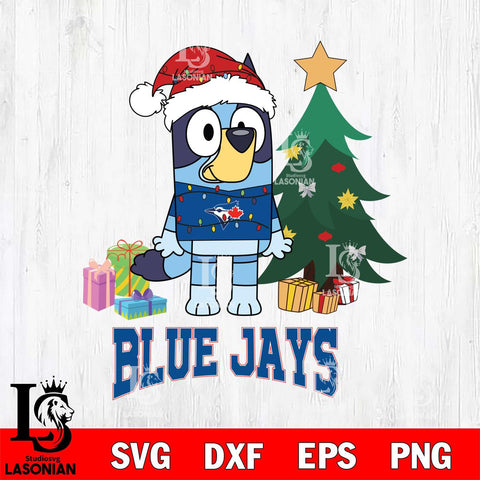 Toronto Blue Jays Christmas Bluey Tree Sport Cricut , Christmas Svg , Bluey svg , Digital Download, dxf eps png pdf file