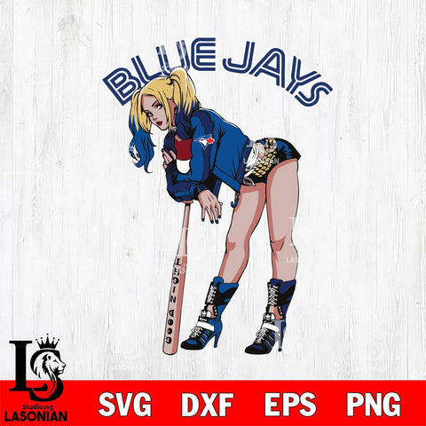 Toronto Blue Jays Fan Girl Harley Quinn MLB Svg Eps Dxf Png File, Digital Download, Instant Download
