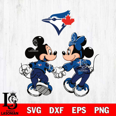 Toronto Blue Jays Fan Minnie And Mickey Love Svg Eps Dxf Png File, Digital Download, Instant Download