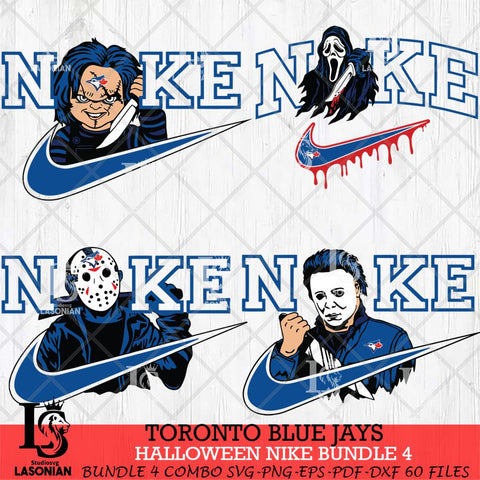 Toronto Blue Jays Halloween Nike MLB Bundle 4 Svg Eps Dxf Png File, Digital Download, Instant Download