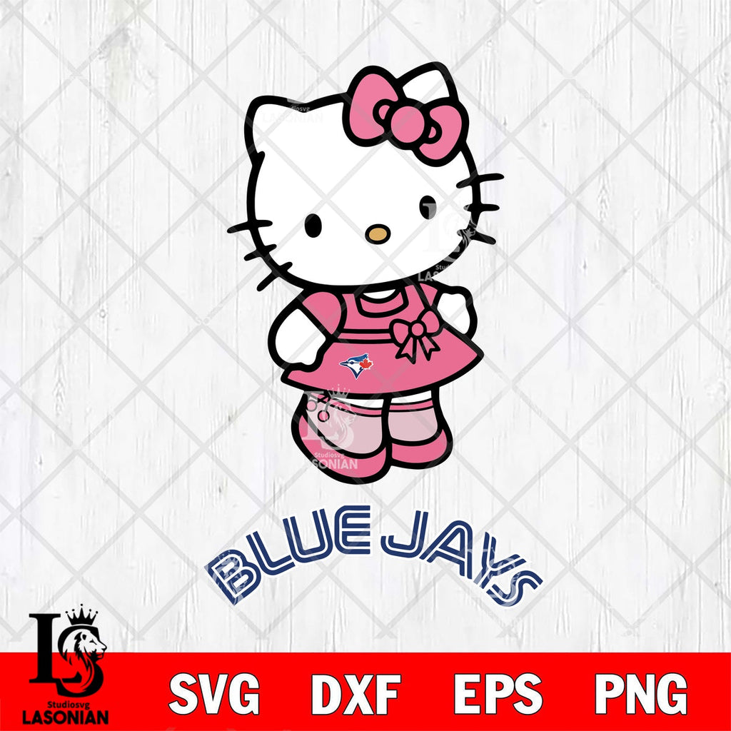Toronto Blue Jays Hello Kitty Pink Dress Fan SVG file,Hello Kitty MLB ...