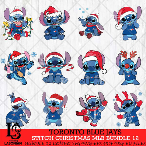 Toronto Blue Jays Stitch Christmas MLB Bundle 12 SVG DXF EPS PNG file, Cut file cricut, Instant Download