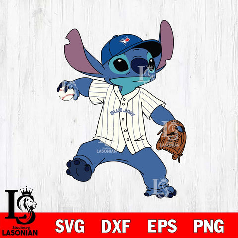 Toronto Blue Jays Stitch throwing a baseball SVG DXF EPS PNG FILE, MLB File Cut, Digital Download,Instant Download, Silhouette, Stitch Cricut