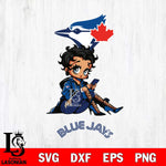 Toronto Blue Jays Style Black Fan Girl Betty Boop